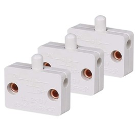 3x Cabinet Door Switch 12 V / 24 V / 230 V White Pressure Switch for Kitchen Cupboard Doors and More