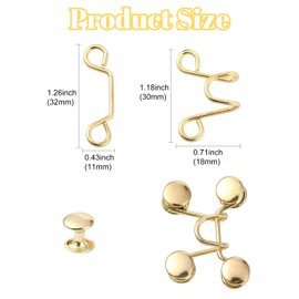 LiQunSweet 8 Sets Adjustable Waist Buckle Alloy Reusable Tightening Waist Pins Tightener Replacement Buttons for DIY Loose Jeans Skirts Pants Clothes No Sewing Clips