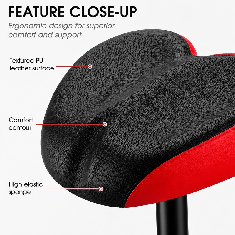 Wide Comfort Bike Saddle for Commuting – Dual Shock Absorption