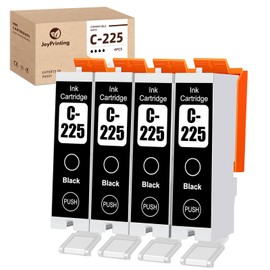 JoyPrinting Compatible Canon PGI-225 Black Ink Cartridges Replacement for Canon PGI225 PGI-225 PGBK Work with PIXMA MG6220 MG5220 MG8220 MG5320 MX882 MG6120 MG8120 iP4820 iP4920 iX652 (4 Pack)