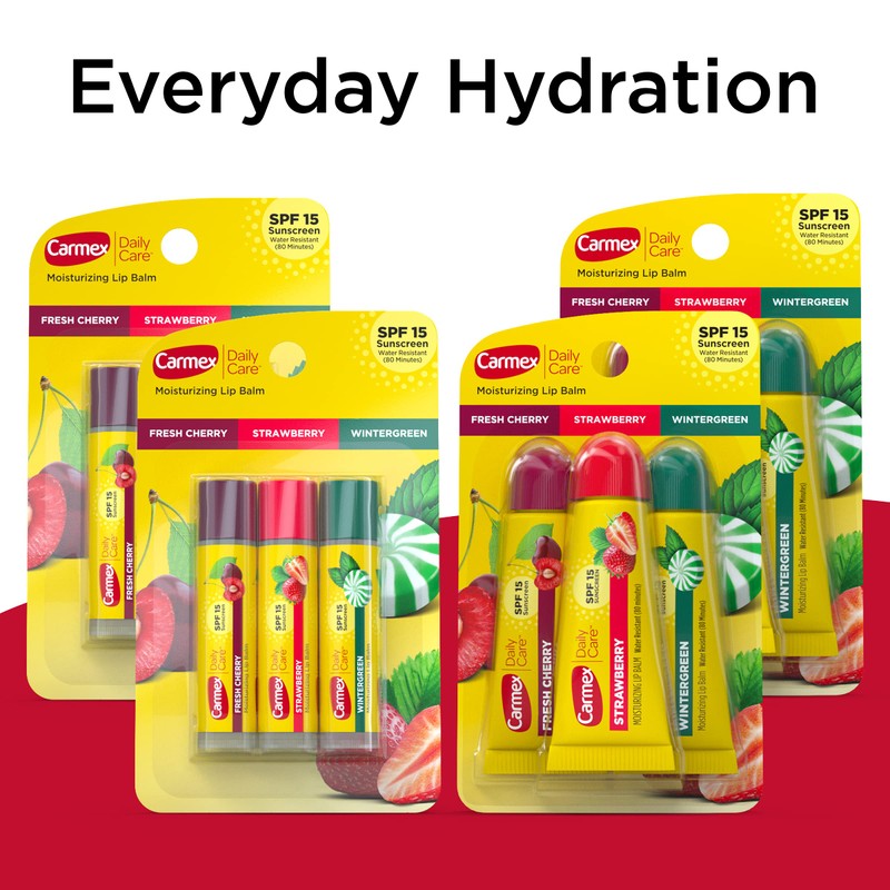 Carmex Daily Care Moisturizing Lip Balm with SPF Variety Pack