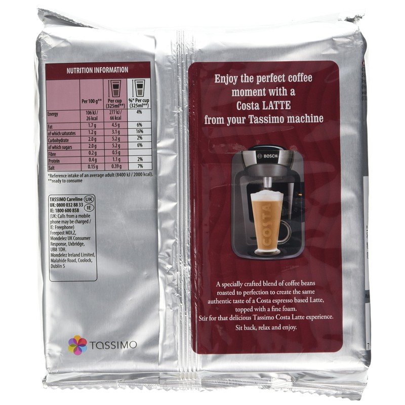Tassimo Costa Latte 16 T-discs (Extra Large Cup Size) 8