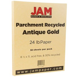 JAM Paper Parchment 24lb Paper - 8.5 x 11 - Natural Recycled - 50 Sheets/Pack