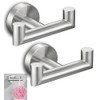 Set of 2 Double Brushed Nickel Towel Holder for Bathrooms