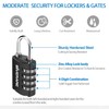 GIVERARE 4 Pack Combination Lock, 4-Digit Padlock Keyless, Resettable Luggage