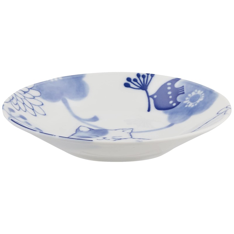 Ceramic Indigo Nohon Cat Small Plate Sora