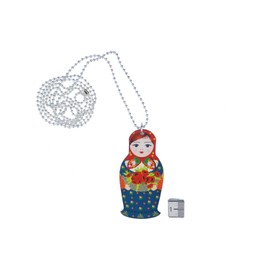 Miniblings Matryoshka Necklace 80Cm Babushka Russian Doll Wood