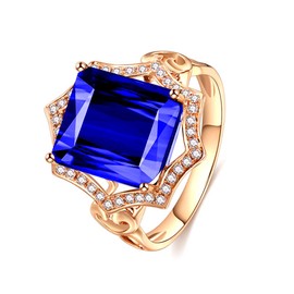 GW Anillo de moda para mujer, diseño cuadrado de turmalina, elegantes anillos para mujer, talla 6# a 10#, Metal Cristal, Diamante de imitación escalera