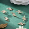 Beebeecraft 10Pcs Cubic Zirconia Links Gold Flower Connectors Charms Floral