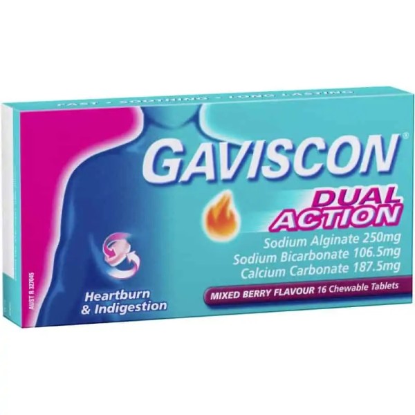 Gaviscon Dual Action Heartburn & Indigestion Relief Mixed Berry 16 Pack