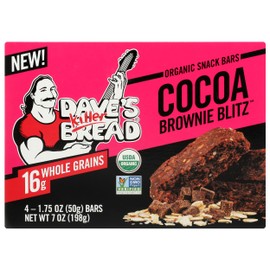 Dave's Killer Bread Organic Snack Bar, Cocoa Brownie Blitz, 16g Whole Grains, No Artificial Ingredients or Preservatives, Kosher, USDA Certified Organic, Non-GMO, 4 Count, 7 Ounce (Pack of 6)