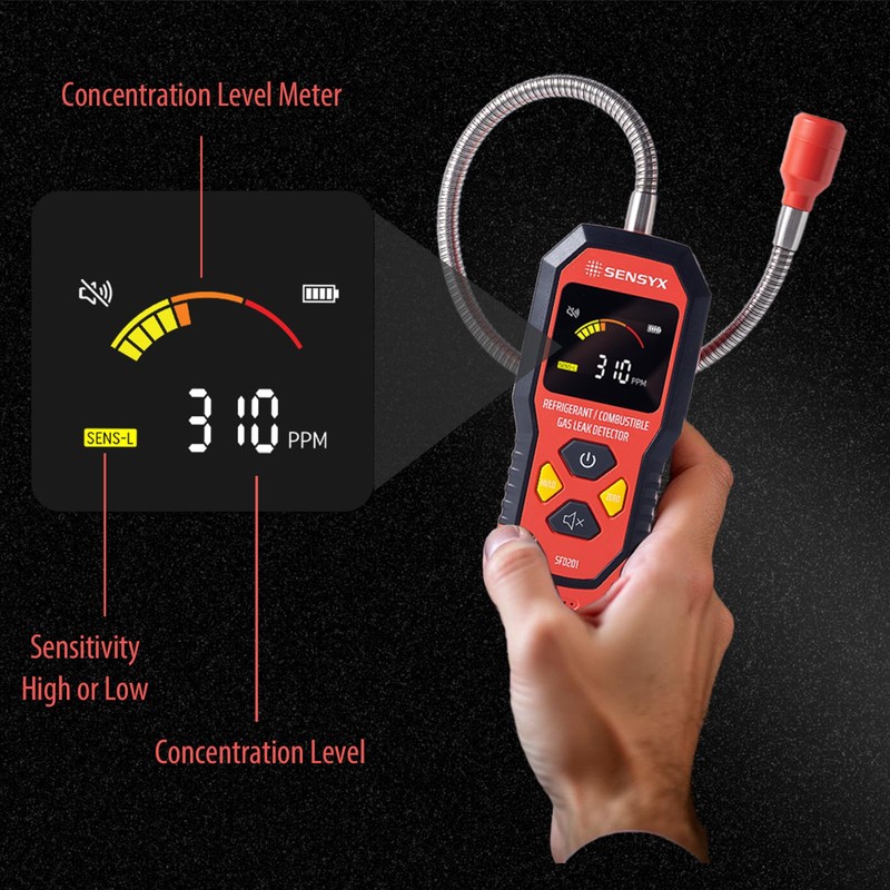 SENSYX Rechargeable HVAC Refrigerant Leak Detector, Halogen Freon Sniffer, Air