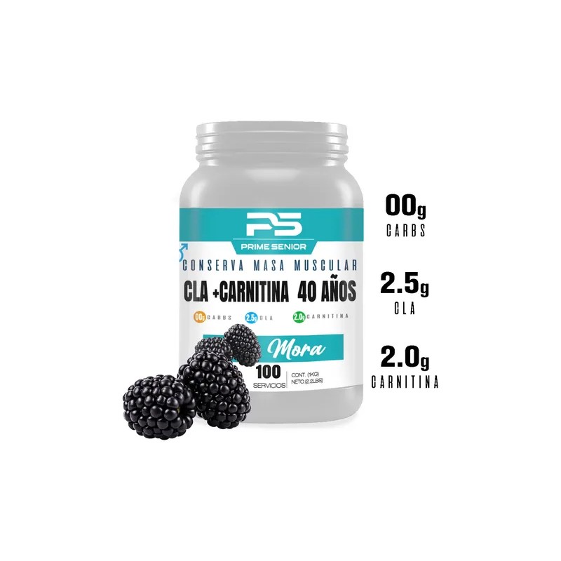 Cla Carnitina Prime Senior 1kg Preentreno Sabores 100servs