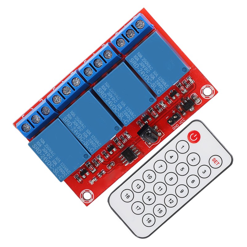 4 Channel Receiving Relay Module 4CH Infrared Remote Transceiver Receiver