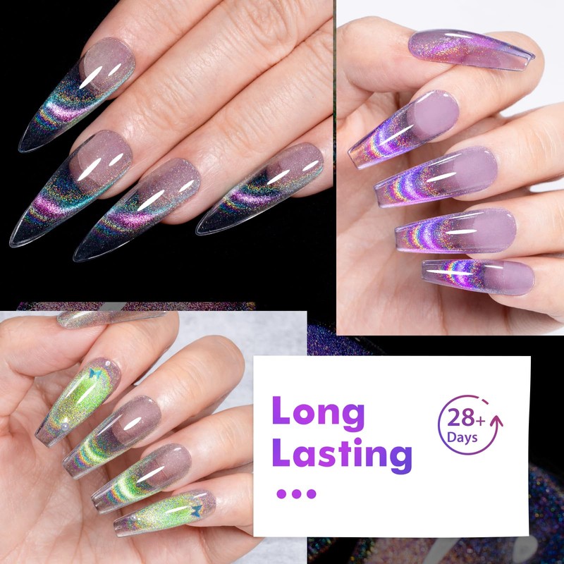 MTSSII 8 Pcs Cat Eye Gel Nail Polish Set, 6