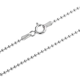 Gold Gala Women's Ball Chain 925 Sterling Silver Made in Italy, Silver, No Gemstone