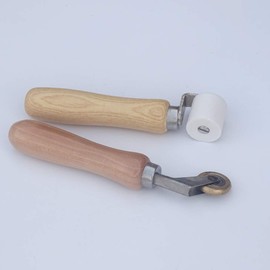 6mm Brass Penny Roller+28mm High Temperature Resistant Seam Hand Pressure Roller White Teflon(PTFE）Pressure Roller