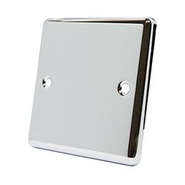 AET CPC1GBP Polished Chrome Classical Single Electrical Blanking Plate 1-Gang, Silver