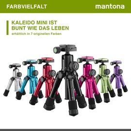Mantona Kaleido 21185 Mini Photo/Table/Travel Tripod with Ball Head with Quick Release Plate and Carry Case