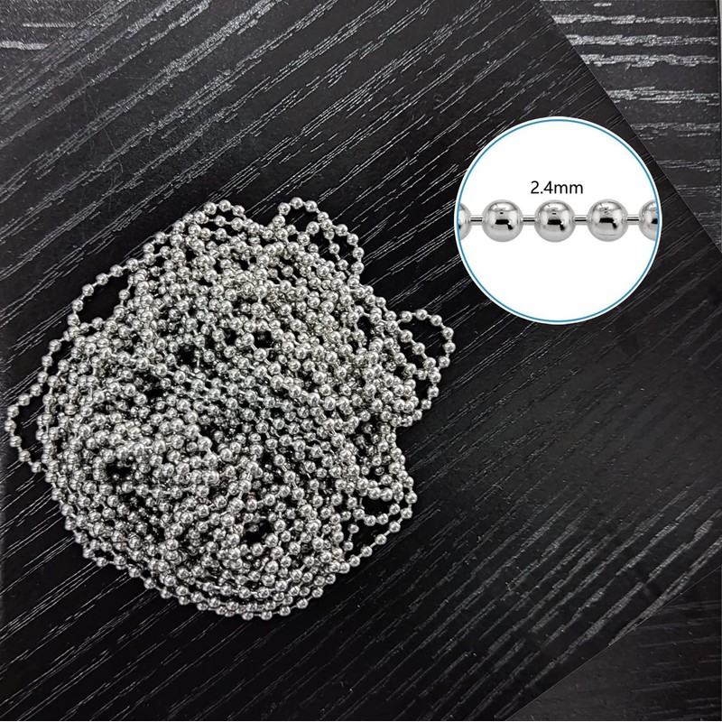 BetterJonny 6 m Ball Chain, 2.4 mm Stainless Steel Ball