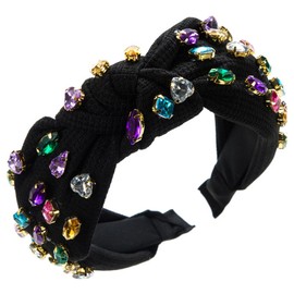 scicent Black Headband Bridesmaid Hair Accessories for Festival Jewelry Hair Band Wide Knotted Hairbands Vintage Head Bands Party Top Knot Hair Hoop Girls Hairband - 25819