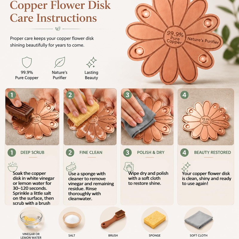 Dreplfn Daisy Flower Bird Bath Copper Disk 1 Pack 0.8mm