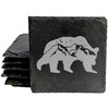 Bear Hug Night: Slate Coasters with Lunar Mountains – Laser