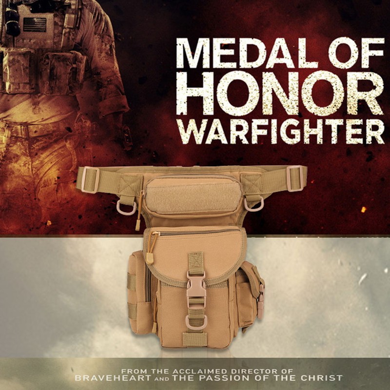 Men Adjustable Military Thigh Bag Utility Waist Pack Pouch Hiking