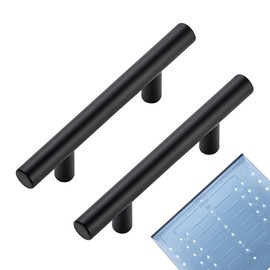 JOY DECOR 10 Pack 5 inch Cabinet Pulls Matte Black Cabinet Pulls 3 inch Hole Center Stainless Steel Cabinet Handles Kitchen Cabinet Handles with Template