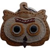 Real Leather Keychain Featuring Owl Pendant, approx. 5 x 5