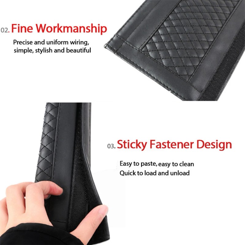 Xukey 2PCS Leather Car Safety Seat Belt Shoulder Strap Pad