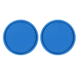 sourcing map 2pcs Car Cup Coasters Universal PVC Car Cup Mats Non-Slip Cup Holder Insert Coasters Car Interior Accessories, Blue