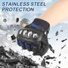 Qaemyro Stainless Steel Motorcycle Gloves for Men, Touchscreen Gloves for