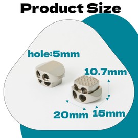 Zhooooonglf 6pcs Spring Cord Lock End Stopper Fastener Slider Toggles Clip Double Hole Round Ball Plastic for Drawstrings Lanyard Paracord Elastic Bungee Shock Cord Rope