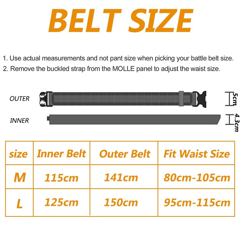 TWINFALCONS Tactical Airsoft Belt, One-Touch Belt, Military Belt, Cobra Buckle,