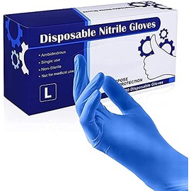 QNP Supplies 100Pcs Powder Free Nitrile Gloves, 3.5 Mil Thick Disposable, Purple, Non-Sterile, Ambidextrous, Multi-Purpose.(Medium)
