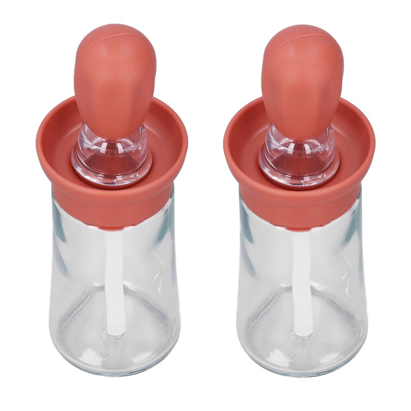 2pcs Oil Container with Silicone Brush Oil Dispenser Bottle for
