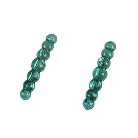 CARAVAN French Automatic Ball Hand Painted Barrette Pair, Turquoise/Gold Vine