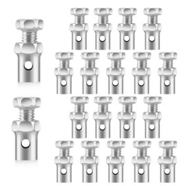 20 Pack 1/8" Universal Throttle Cable Ends Stop Throttle Brake Cable Parts Lock Clamps for Go Kart Motorcycle Motorized Bike Lawn Mower