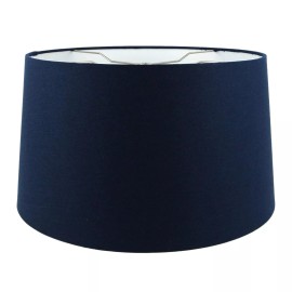 Mestar Decor Navy Blue Fabric Hardback Drum Lampshade 15x17x10 (Spider Fitter)