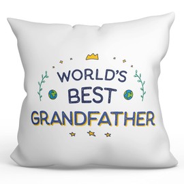 MUGFFINS GRANDFATHER/GRANDPA Cushion Padding included - in English - World's Best - Funny gift - Pillow: cover and filling 15.7x15.7 inches