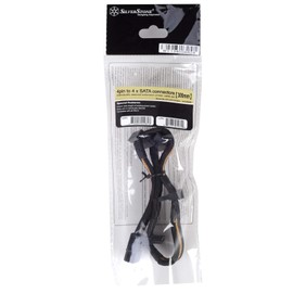 Silverstone Technology Sleeved Extension Power Supply Cable with 1 x 4 Pin to 4 x SATA Connectors (PP07-BTSBG)