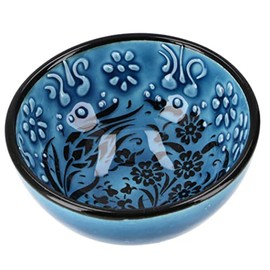GURU SHOP Oriental Bowl, Decorative Bowl, Hand-Painted Diameter 7.5 cm, Turquoise, Pack of 1