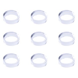 sowaka 9 Pcs Display Stands Acrylic Clear Small Round Baseball Ring Stands Easel Holders for Soft Ball Tennis Ball Spheres Marbles Collection (Medium)
