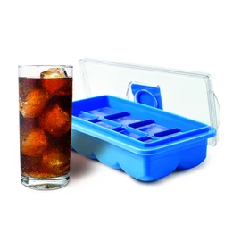 Handy Gourmet E7764BLU No- Spill Large Ice Cube Tray, Plastic, Blue