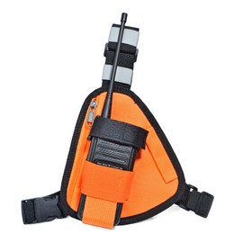 [YNIBST] Multipurpose Radio Chest Rig for Handy Radios Triangular Chest Bag Small Radio Holster for Radio Antenna Protection Orange