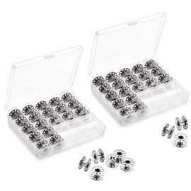 50Pieces Sewing Machine Iron Bobbins - Upgraded Metal Sewing Machine Bobbins with Storage Case Box for Brother Singer Babylock Janome Kenmore Sewing Machine