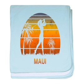CafePress Retro Maui Women's Golf Golfing F Baby Blanket, Super Soft Newborn Swaddle