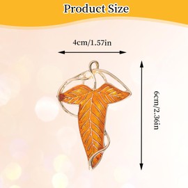 Pack of 2 Elf Leaf Brooches, Retro Brooches for Clothing, Brooch Women's Green and Orange, Brooches Combine it with Suit, Skirt and Cape, Metal