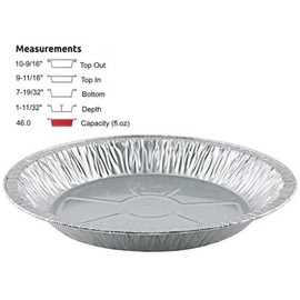 Pactogo 11" Aluminum Foil Pie Pan Extra-Deep Disposable Tin Plates (Pack of 12)